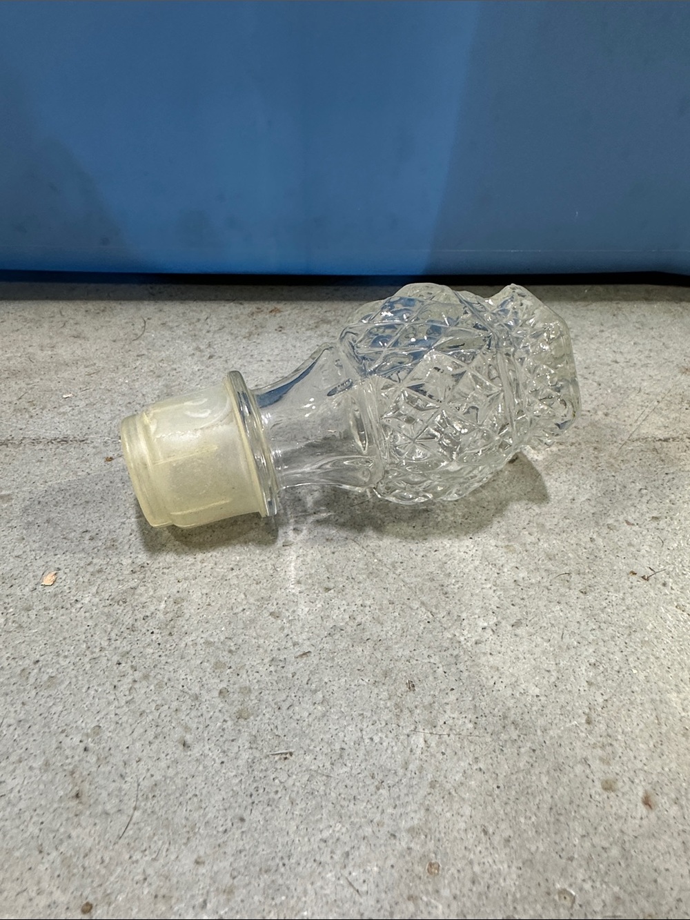 Cut Glass Decanter Stopper - Clear Glass
